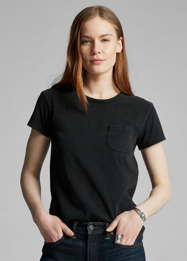 Women's Ralph Lauren Cotton Pocket T Shirts | 845610LOW